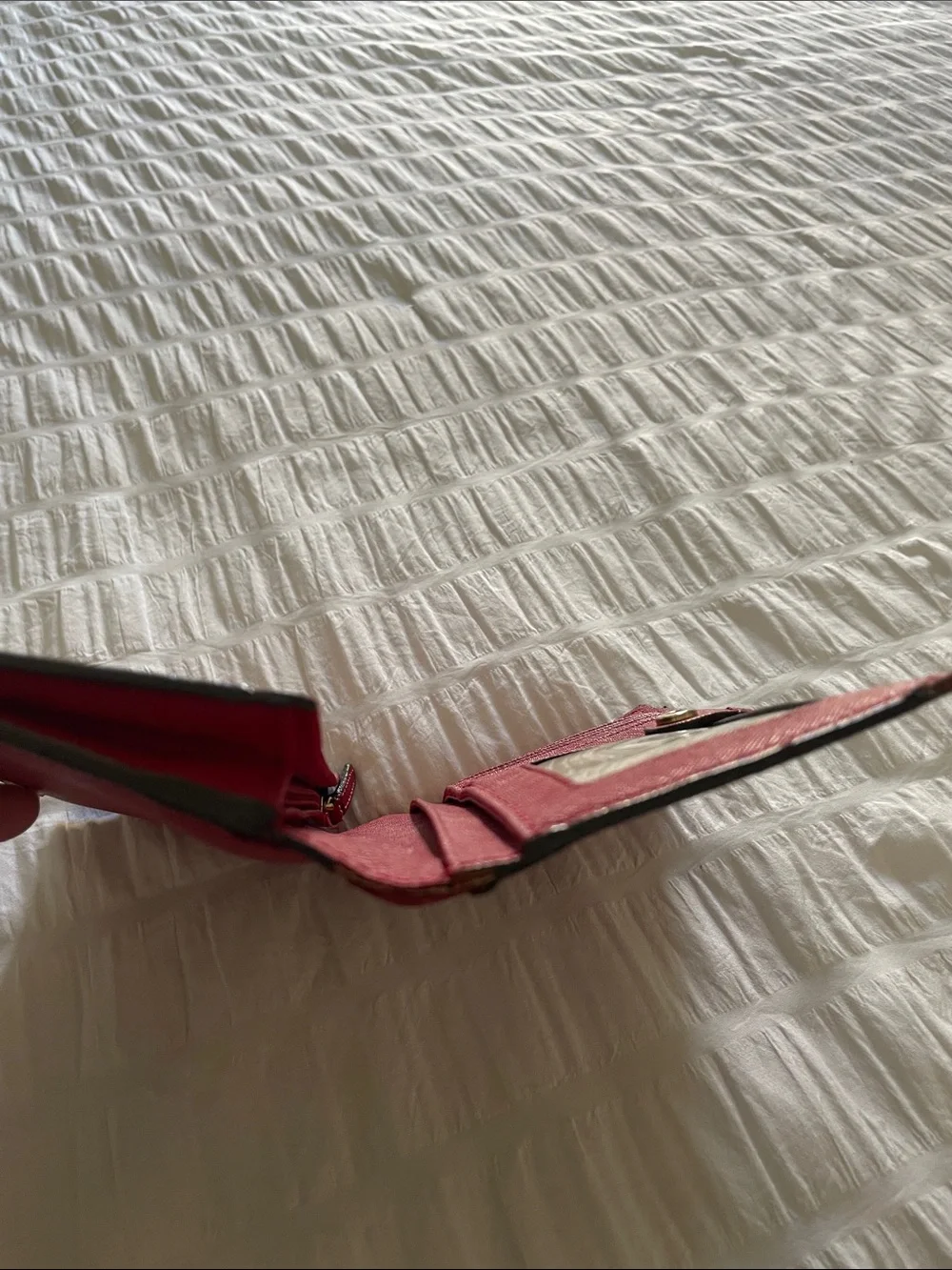 Michael Kors Red Saffiano Key & Card Holder with Gold Logo